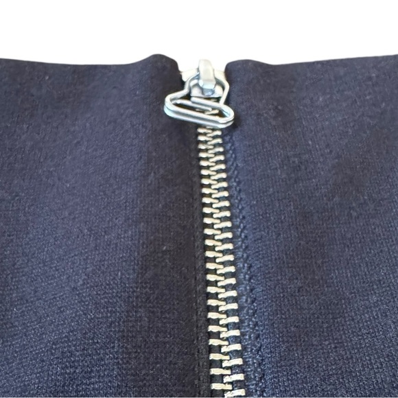 T by Alexander Wang Black Tank Pointe Square Neck Mini Dress Front Zip Piping XS - Picture 5 of 9